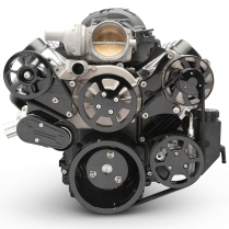 Chevy LS S-Drive Serp Kit wo A/C w/Plastic Res - Gloss Black