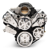 Chevy LS S-Drive Serp Kit w/o A/C for Remote Res - Polished