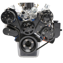SB Ford S-Drive Serpentine Kit with Billet Res - Matte Black