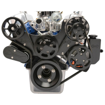 SB Ford S-Drive Serp Kit w/o A/C w/Billet Res - Matte Black
