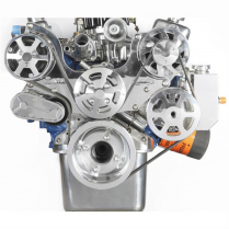 SB Ford S-Drive Serp Kit w/o A/C with Billet Res - Polished