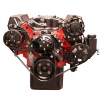 Ford 351C S-Drive Serp Kit w/Plastic Reservoir - Black Anod