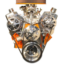 SB Chevy V-Drive Pulley Kit w/o Power Steering - Clear Anod