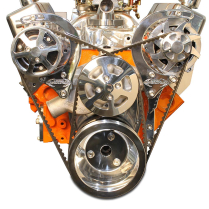 BB Chevy V-Drive Pulley Kit w/o Power Steering - Clear Coat