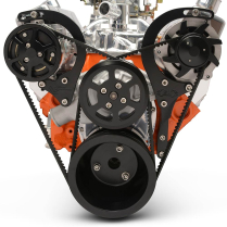 BB Chevy V-Drive Pulley Kit w/o Power Steering - Matte Black