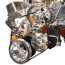 BB Chevy V-Drive Kit w/o A/C w/Plastic P/S Res - Clr Coated
