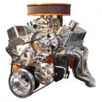 BB Chevy V-Drive Kit w/o A/C w/Plastic P/S Res - Polished