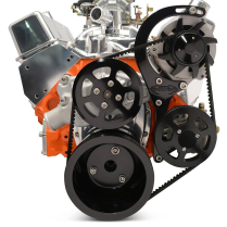 BB Chevy V-Drive Kit w/o A/C for Remote P/S Res - Black Anod