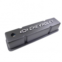 SB Chevy Tall Bowtie Aluminum Valve Covers - Gloss Black
