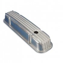 SB Chevy Short Finned Aluminum Valve Covers - Polished