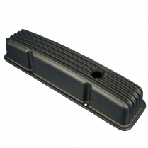 SB Chevy Tall Finned Aluminum Valve Covers - Matte Black