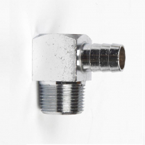 Aluminum 90 Degree Fitting 1/2" NPT for 1/2" Hose - Chrome