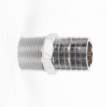 Aluminum Straight Fitting 1/2" NPT for 3/4" Hose - Chrome