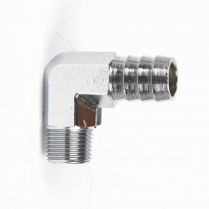 Brass 90 Degree Fitting 1/4" NPT for 3/8" Hose - Chrome