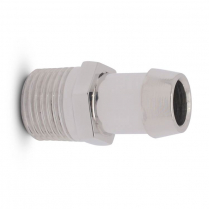 Aluminum Straight Fitting 1/2" NPT for 5/8" Hose - Polished