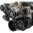 Chevy LS S-Drive 8-Rib Serp Kit w/Billet Res - Gloss Black
