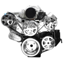 Chevy LS S-Drive 8-Rib Serp Kit with Plastic Res - Polished
