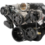 Chevy LS S-Drive 8-Rib Serp Kit for Remote Res - Gloss Black