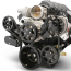 Chevy LS S-Drive 8-Rib Serp Kit wo AC Remote Res - Gloss Blk