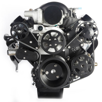Chevy LS S-Drive 8-Rib Serp Kit wo A/C Remote Res- Matte Blk