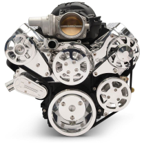 Chevy LS S-Drive 8-Rib Serp Kit wo A/C Remote Res - Polished