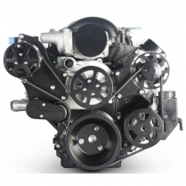 Chevy LS S-Drive Serp Pulley Kit w/Plast PS Res - Black Anod