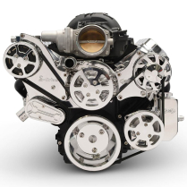 Chevy LS S-Drive Serp Pulley Kit w/Billet P/S Res - Polished
