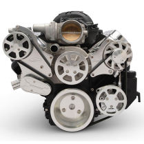 Chevy LS S-Drive Serp Pulley Kit w/Plastic PS Res - Clr Anod