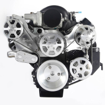 Chevy LS S-Drive Serp Pulley Kit w/Plastic PS Res - Machined