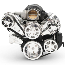 Chevy LS S-Drive Serp Pulley Kit w/Plastic PS Res - Polished
