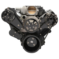 Chevy LS S-Drive Serp Kit no Power Steering - Gloss Black