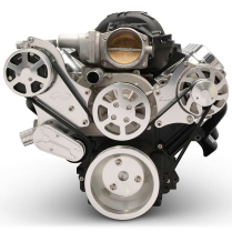 Chevy LS S-Drive Serp Kit no Power Steering - Clear Anodized