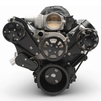 Chevy LS S-Drive Serp Kit no Power Steering - Matte Black