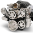 Chevy LS S-Drive Serp Kit wo AC w/Billet P/S Res - Clr Anod