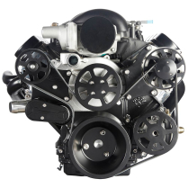 Chevy LS S-Drive Serp Kit w/Remote Power Steer - Matte Black