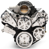 Chevy LS S-Drive Serp Kit w/Remote Power Steering - Polished