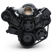 Chevy LS S-Drive Serp Kit w/Remote P/S Res - Gloss Black