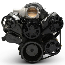 Chevy LS S-Drive Serp Kit w/Remote Res P/S - Gloss Black