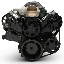 Chevy LS S-Drive Serp Kit w/Remote Res P/S -Matte Black