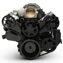 Chevy LS S-Drive Serp Kit w/o A/C w/Plast P/S Res Matte Blk