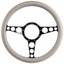 Racer Style - Gloss Black 13-1/2" Steering Wheel w/Grey Grip