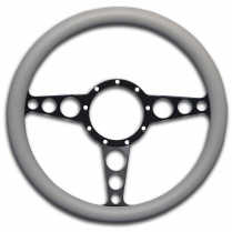 Racer Style - Matte Black 13-1/2" Steering Wheel w/Grey Grip