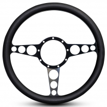 Racer Style - Matte Blk 13-1/2" Steering Wheel w/Black Grip
