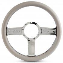 SS Logo - Polished 13-1/2" Steering Wheel with Grey Grip