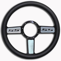 SS Logo Black & Machined 13.5" Steering Wheel w/Blk Grip