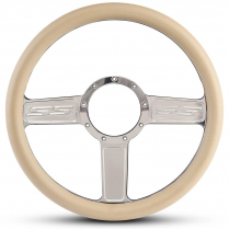 SS Logo - Polished 13-1/2" Steering Wheel with Tan Grip