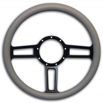 Launch Billet - Matte Black 13.5" Steering Wheel w/Grey Grip