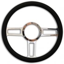 Launch Billet Black/Satin 13-1/2" Steering Wheel w/Blk Grip