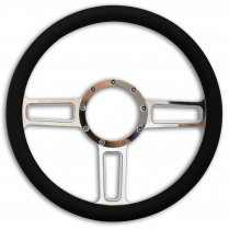 Launch Billet - Polished 13-1/2" Steering Wheel w/Black Grip