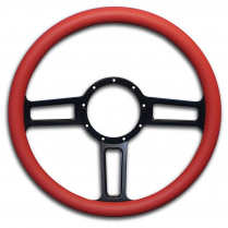 Launch Billet - Matte Blk 13-1/2" Steering Wheel w/Red Grip